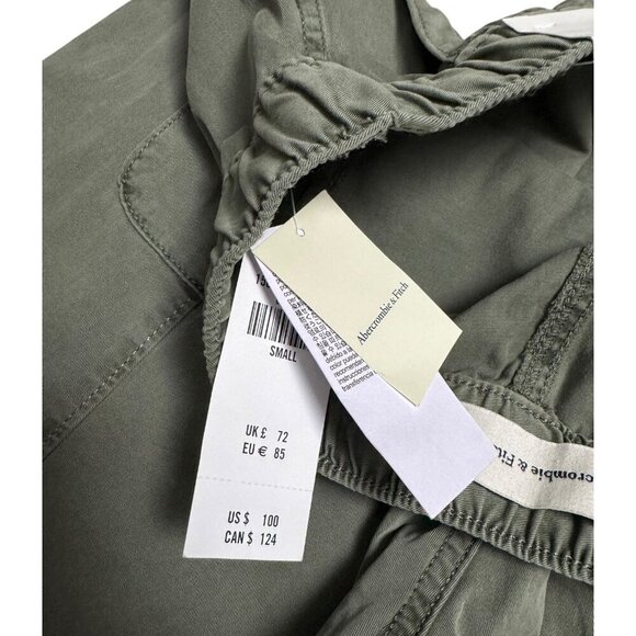 ABERCROMBIE & FITCH High Rise BAGGY Army Green Cargo Wide Leg Pants NWT Womens S - Picture 6 of 8